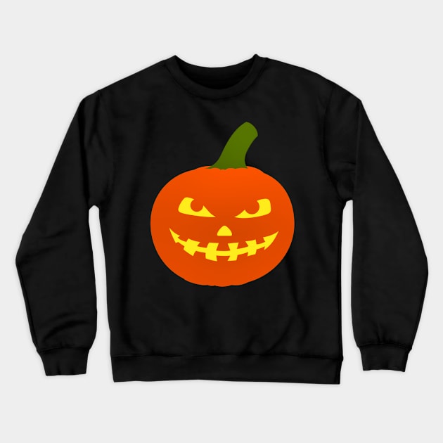 Halloween Funny Scary Smile Pumpkin Face Crewneck Sweatshirt by koolteas